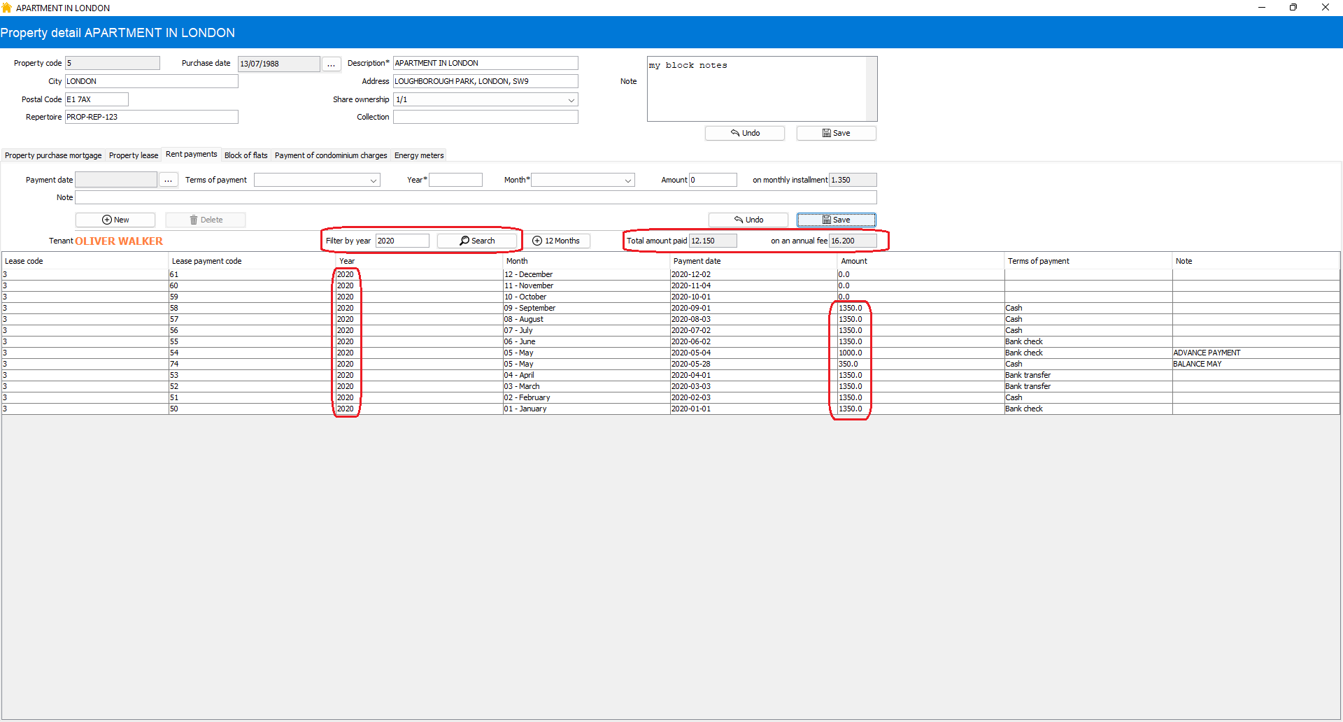 Lease payments (Historical management of lease payments)